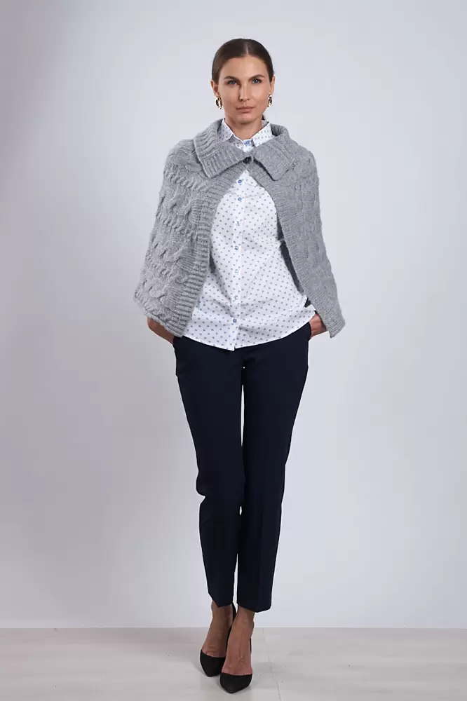 Imagine pt. Cardigan pelerină poncho tricotat