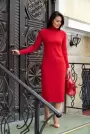 Rochie midi tricotată cu guler înalt Roll Imagine pt. Rochie midi tricotată cu guler înalt Roll
