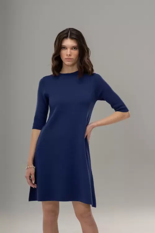 Rochie midi evazată tricotată