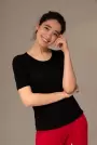 Imagine pt. Bluză clasică tricotată cu mâneci scurte